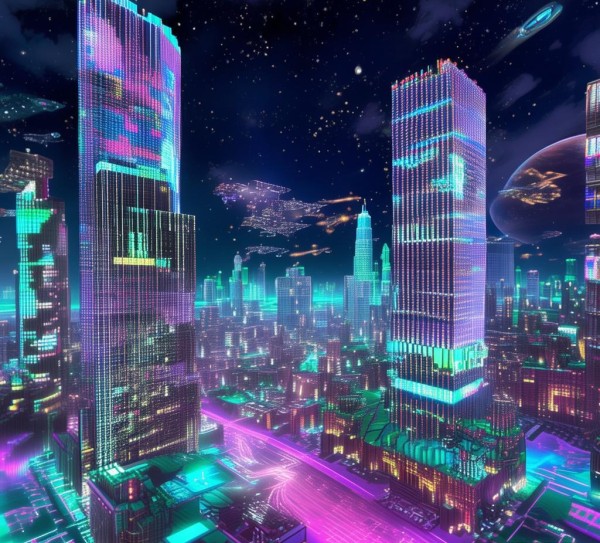 我的世界高科技动态壁纸，像素方块与未来科技碰撞，打造沉浸式视觉盛宴